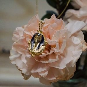 Cleopatra’s Bling Gold Vermeil Egyptian Necklace